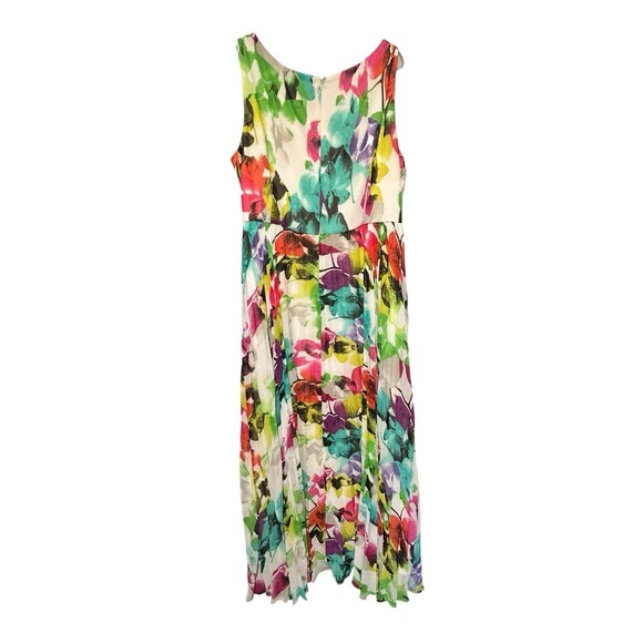 ELIZA J Floral Print Watercolor Plisse Pleated  Maxi Plus 24W Fairy Whimsical - Picture 3 of 9